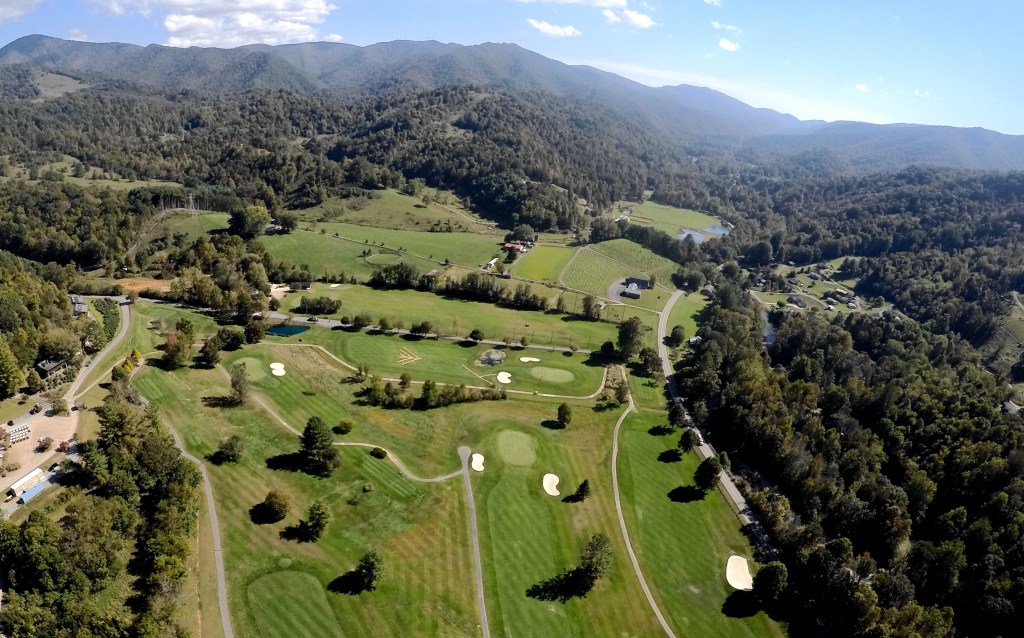overhead view of the golf course