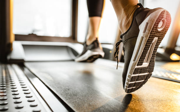 person running on a treadmill